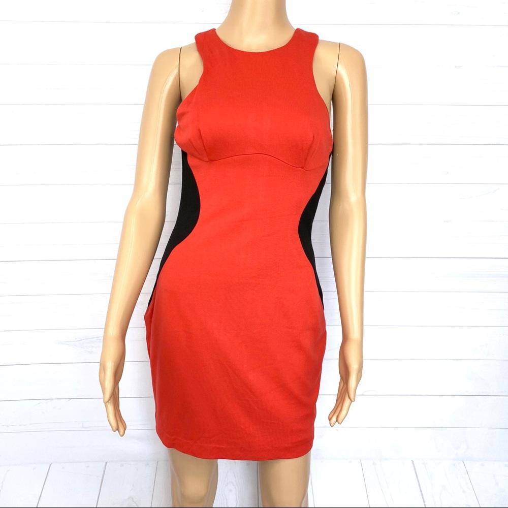 Bebe Ponte Satin Pencil Dress Size S - Picture 4 of 9